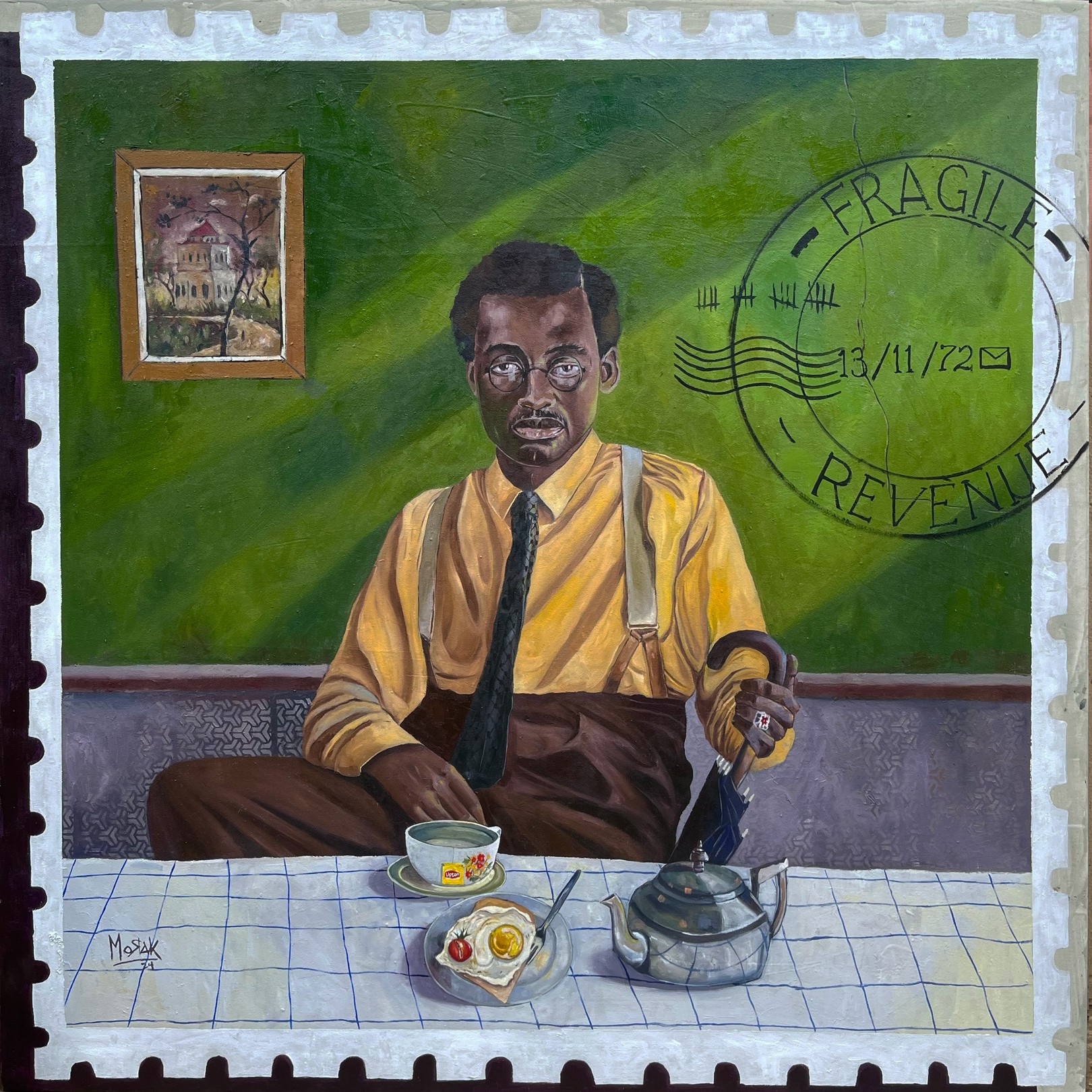 Morakinyo Femi, A Gentleman's Morning - 21st Century, Contemporary, Figurative Portrait, Africa Morakinyo Femi, A Gentleman's Morning - 21st Century, Contemporary, Figurative Portrait, Africa