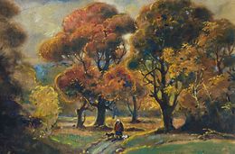Pintura, Walk in the Autumn Forest, Oleg Litvinov
