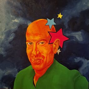 Painting, Patron disco, portrait de Victor, Frédérique Lanquetin