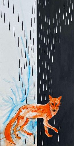 Gemälde, Fox in Blue, Saba Dolikashvili