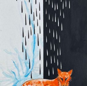 Gemälde, Fox in Blue, Saba Dolikashvili