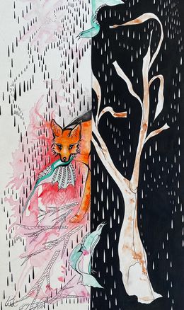 Gemälde, Fox in Red, Saba Dolikashvili