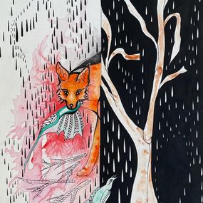 Gemälde, Fox in Red, Saba Dolikashvili
