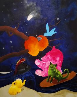 Gemälde, Les aventures de Rose Polaire et de Marcus le chat, Frédérique Lanquetin