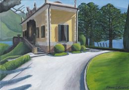 Painting, Villa del Balbianello n°6 - Paysage villa italienne, Emese Chauvel