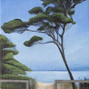 Gemälde, Porquerolles, mini 2 - Paysage côtier, Emese Chauvel