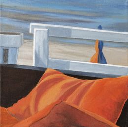 Gemälde, Réflections Triptyque III - Zoom scène de vie balnéaire, Emese Chauvel