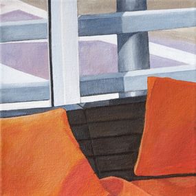 Gemälde, Réflections Triptyque II - Zoom scène de vie balnéaire, Emese Chauvel