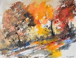 Painting, Autumnal sunlight, Pol Ledent