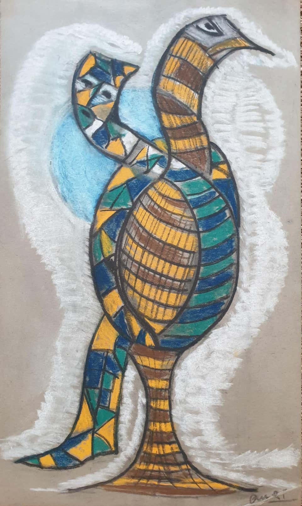 A Nuchy, Abstract Expressionist CoBrA Style Anthropomorphic Bird A Nuchy, Abstract Expressionist CoBrA Style Anthropomorphic Bird