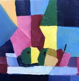 Peinture, Trois Pommes, Joël Monnier
