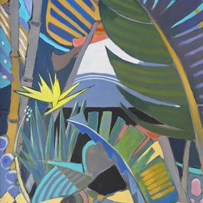 Pittura, Tropiques, oiseau jaune, Bernard Marie Collet