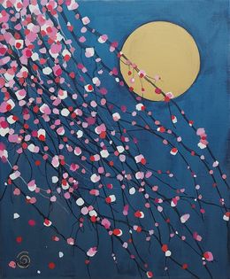 Gemälde, Sous la lune en fleurs, Axelle Biltgen