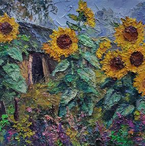 Painting, Sunflowers in the Garden, Boris Serdyuk