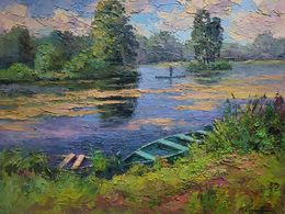 Pintura, Boat on the Pond, Boris Serdyuk