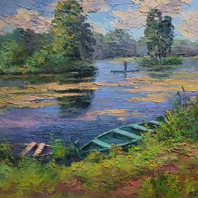 Pintura, Boat on the Pond, Boris Serdyuk
