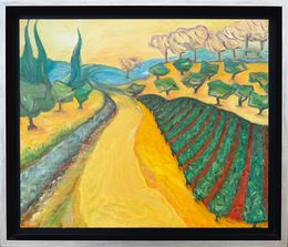 Pintura, Contemporary Provençal Landscape. 'Randonneur'., Bernadette Van Baarsen