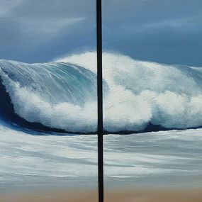 Painting, La vague bleue, Pierre Joubert
