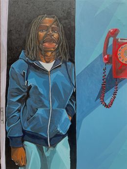 Gemälde, Somebody Call Me - 21st Century, Contemporary, Figurative, Expressionism, Africa, Omoayo George Osoba