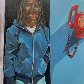 Peinture, Somebody Call Me - 21st Century, Contemporary, Figurative, Expressionism, Africa, Omoayo George Osoba