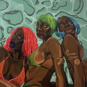 Peinture, We've Got The Phunk 3 -21st Century, Contemporary, Figurative, Neo-Expressionism, Omoayo George Osoba
