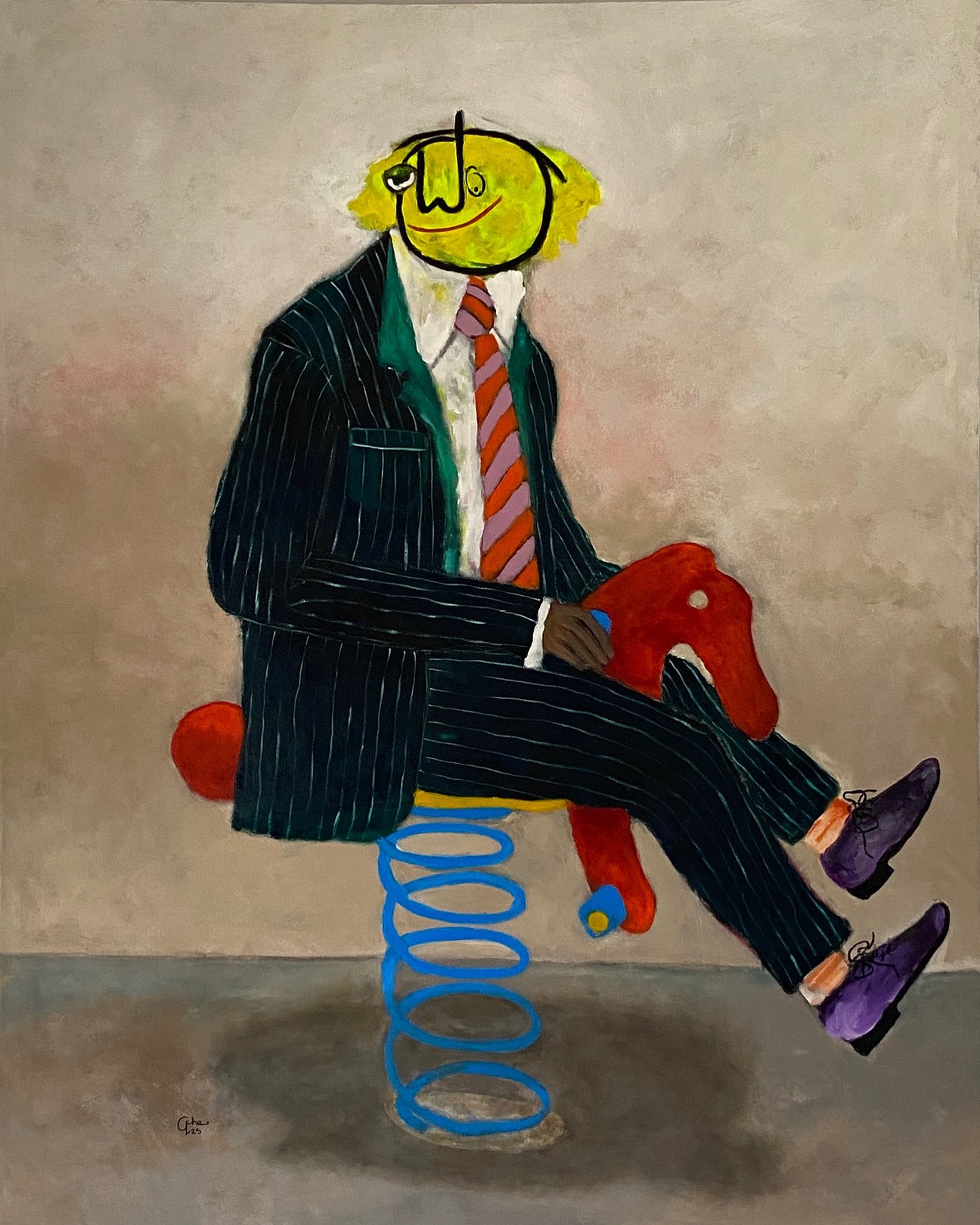 Wisdom Uche, Spring Horse - 21st Century, Contemporary, Figurative, Neo-Expressionism, Modern Wisdom Uche, Spring Horse - 21st Century, Contemporary, Figurative, Neo-Expressionism, Modern