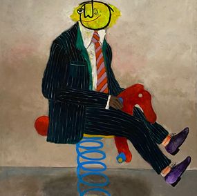 Pintura, Spring Horse - 21st Century, Contemporary, Figurative, Neo-Expressionism, Modern, Wisdom Uche