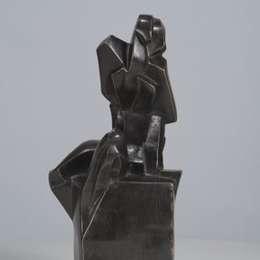 Sculpture, Homme sur Cube, P. Le Bars