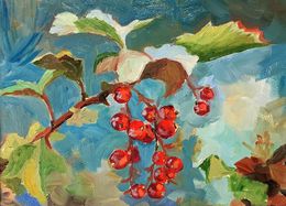 Pittura, Landscape with red currant berries, Schagen Vita