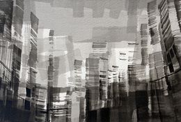 Dessin, Abstract Cityscape A4-04, Frank De Blok