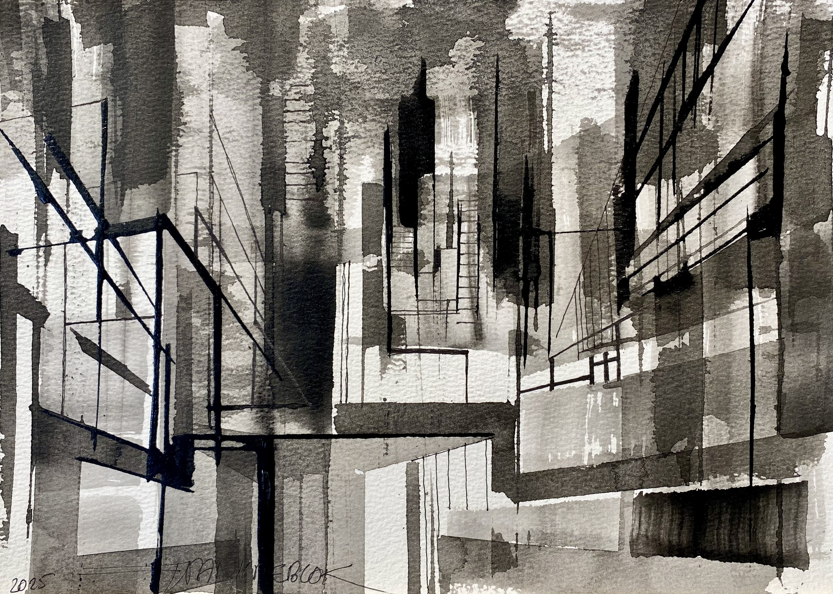 Frank De Blok, Abstract cityscape A4-03 Frank De Blok, Abstract cityscape A4-03