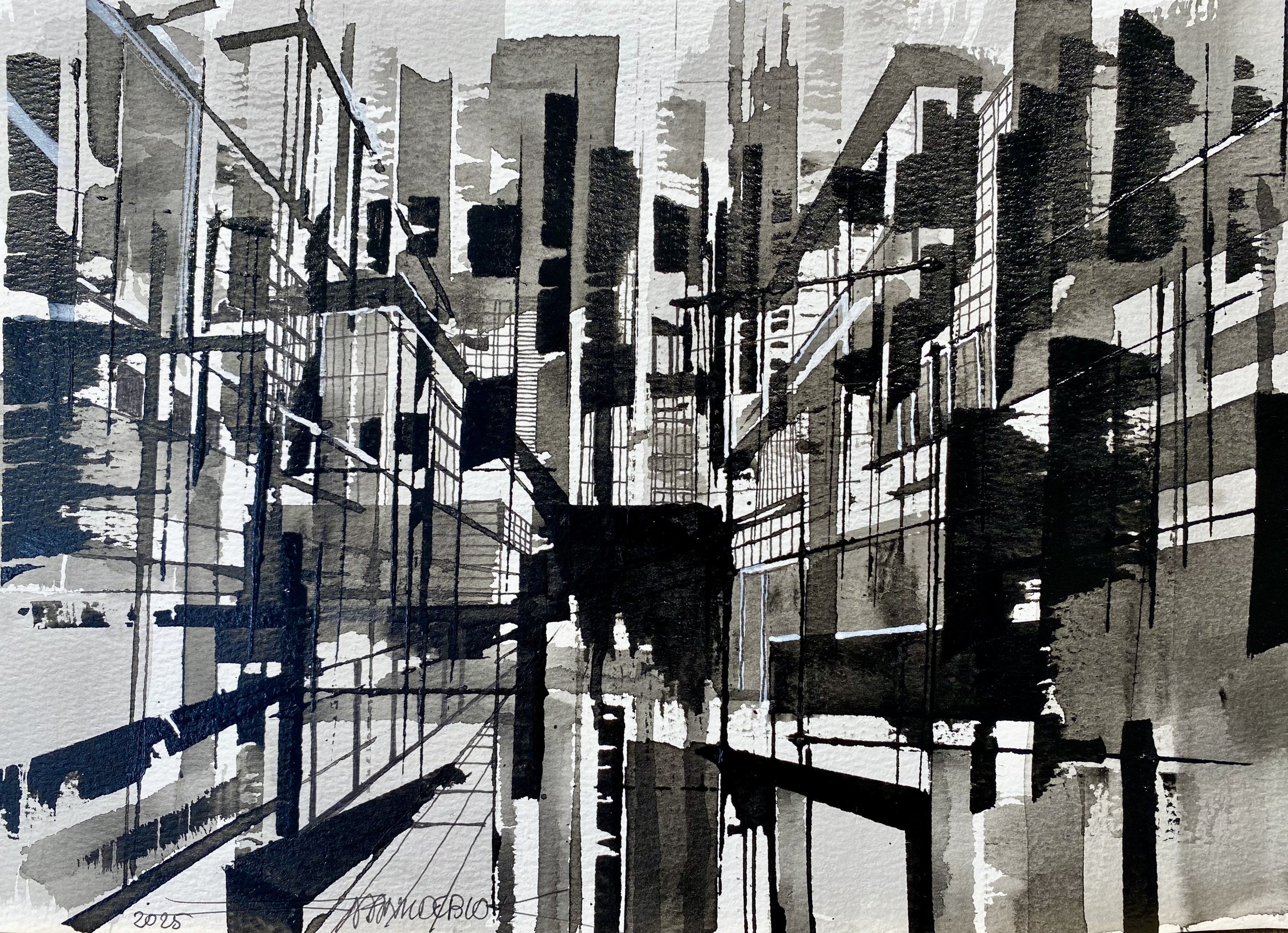 Frank De Blok, Abstract Cityscape A4-02 Frank De Blok, Abstract Cityscape A4-02