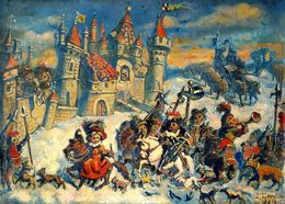 Gemälde, Returning from the Hunt, Daniil Litvinov