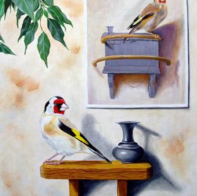 Peinture, Le chardonneret, Jean-Pierre Walter