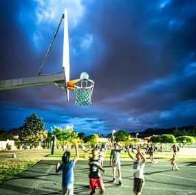Photography, Night basketball, Hervé Pezzini