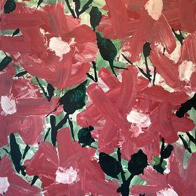 Peinture, Flesh gardon roses, Pierre Prèneron