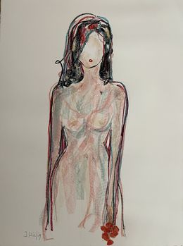 Peinture, La fille aux coquelicots, Isabelle Hirtzig