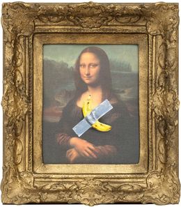 Pittura, Mona Lisa with Maurizio Cattelan Banana, Mr Brainwash