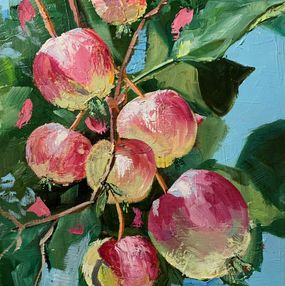 Painting, Apple tree. Apple blossom. Landscape, Schagen Vita