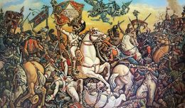 Gemälde, Battle – Battle of Austerlitz, Triptych (Central Part), Daniil Litvinov