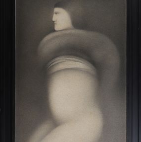 Painting, Personnage au ventre dénudé, Georges Bru