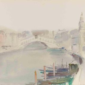 Disegno, View of Venice (Rialto Bridge), Carlo Ravagnan
