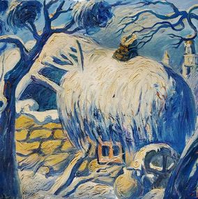 Painting, Winter in the Village, Daniil Litvinov