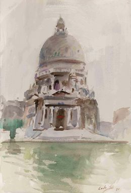 Fine Art Drawings, View of Santa Maria della Salute in Venice, Carlo Ravagnan