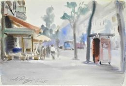 Fine Art Drawings, View of Paris, Carlo Ravagnan