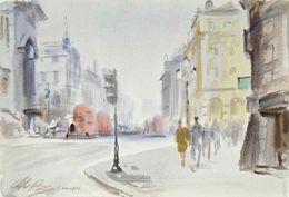 Fine Art Drawings, View of Piccadilly in London, Carlo Ravagnan