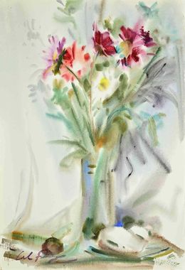 Fine Art Drawings, Vase of Flowers, Carlo Ravagnan