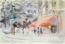 Fine Art Drawings, View of Paris, Carlo Ravagnan