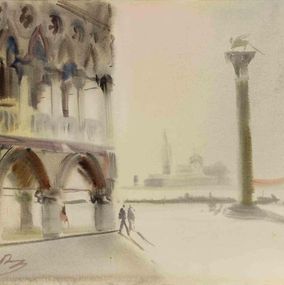 Disegno, Piazzetta in San Marco, Carlo Ravagnan