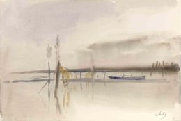 Fine Art Drawings, View of the Venice Lagoon, Carlo Ravagnan